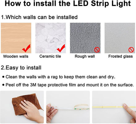 2023年の穂軸LEDのストリップ480leds 2700K 3000K 4000K 6000K Dotless適用範囲が広いテープ ライト