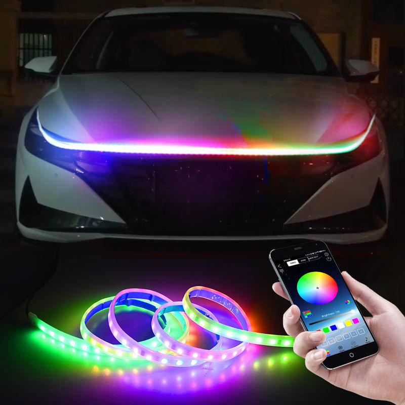 適用範囲が広い12Vによって導かれる車のフードはストリップの自動車エンジンをカバーする大気の昼間の走行灯をつける